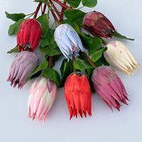 Protea à tige unique, Protéa Chine King, pour célébrations de mariage, décoration de salon, centre de table en fleurs de soie, vente en gros d'usine
