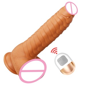 逼真伸缩摇摆硅胶假阳具强力振动阴茎玩具，适合女性成人性玩具 - Product Image 2