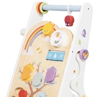 Nouveau design 2024 : Trotteur d'activités en bois pour bébé avec cuisine de jeu, poussette en bois pour enfants, trotteur à pousser pour bébé KT1108