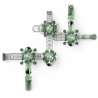 Système de tunnel de jeu pour enfants, type pod, pour parc d'escalade, avec éléments de jeu Horn Spike Scramble Link, en LLDPE et acier galvanisé, personnalisable OEM pour sites de parc