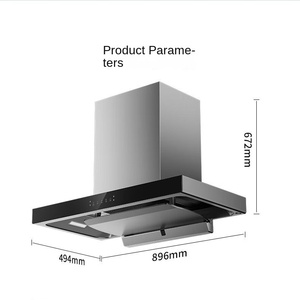 Campana Extractora Inteligente Delgada de 90 cm para Cocina, Carcasa de Acero Inoxidable, Montaje en Pared, Filtro de Aluminio, Uso Doméstico, Clase Energética - Product Image 2