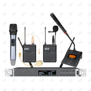 Micrófono Inalámbrico de Doble Canal HD2000 de Alta Calidad con Batería AA y Control de Volumen para Karaoke y Actuaciones en Escenario - Product Image 2