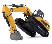 Excavadora de Construcción de Aleación Metálica RC al por Mayor 1580, Escala 1:14, Control Remoto 2.4G, Modelo de Juguete de Excavadora
