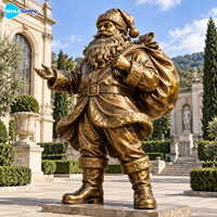 Sculpture de Père Noël en Bronze Festif, Statue de Noël Moulée à la Cire Perdus, Décoration de Fêtes Durable pour Hall d'Hôtel, Jardin, Place Publique, Centre Commercial
