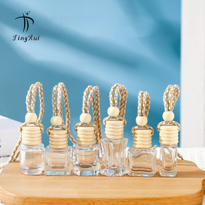 Dropshipping gran oferta 10ml Perfume vacío para coche colgante ambientador de aire para coche botella difusora de Perfume con tornillo tapa de madera - Product Image 3