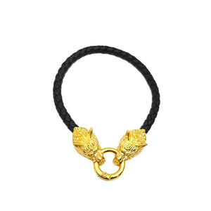 Pulsera de Cuero Trenzado con Cabeza de Lobo Estilo Vikingo Nórdico <span class=keywords><strong>para</strong></span> Hombre, Joyería Dominante - Product Image 6