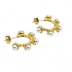 Boucles d'oreilles en perles à la mode, boucles d'oreilles galvanisées en acier inoxydable, boucles d'oreilles personnalisées pour femmes, boucles d'oreilles populaires - Product Image 6