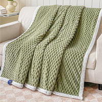 Couverture polaire d'hiver personnalisée et confortable pour la maison, motif jacquard écaille de tortue, couverture décorative en fausse fourrure pour canapé et lit 200*230