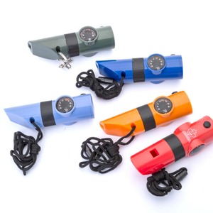 Sifflet multifonctionnel 7 en 1, dispositif de signalisation de survie en plein air, outil de sauvetage compact en plastique ABS, longueur de 9.8cm - Product Image 5