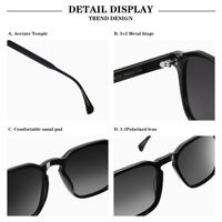 Lunettes de soleil carrées rétro en acétate à double rivet, protection UV400, ultra légères, unisexe, pour usage quotidien, extérieur, trajets, logo personnalisé
