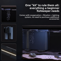 Aquarium de bureau en verre ultra-clair, kit complet tout-en-un avec filtre arrière et éclairage LED pour la maison et le bureau
