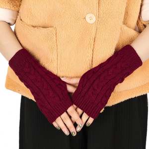 I-0211 Hot Winter Gloves Warm Yarn Half <b>Finger</b> Short Wrist <b>Finger</b> Arm <b>Cover</b> Winter Warm Acrylic Sleeve Warm Woolen Gloves - Product Image 5