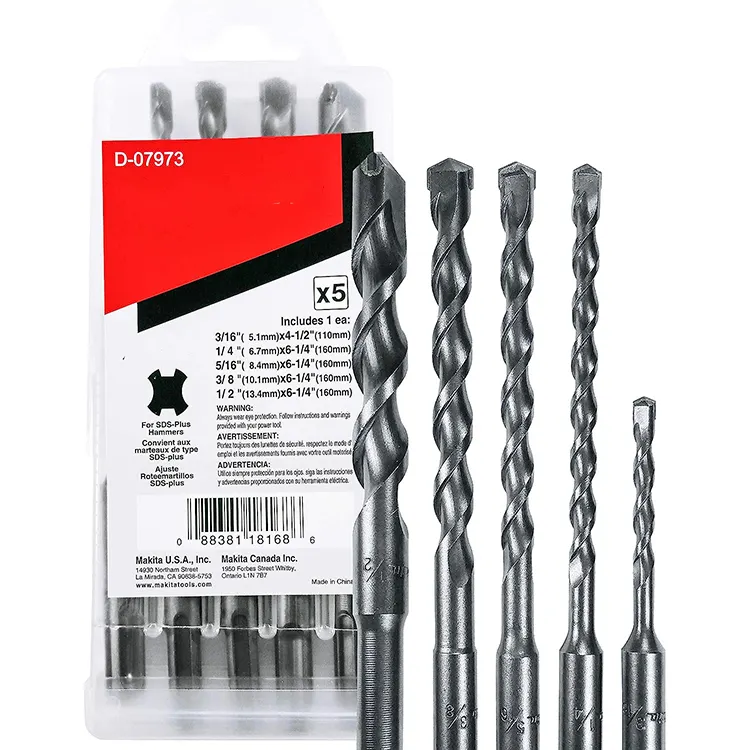 5 Piece SDS Plus Carbide Derribado Martelos Rotativos Broca Set Para Alvenaria Concreta