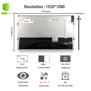 Innolux 15.6นิ้วหน้าจอ TFT IPS WLED <span class=keywords><strong>Backlight</strong></span> 50K ชั่วโมง G156HCE L01 1920x1080 FHD แผง <span class=keywords><strong>LCD</strong></span> สำหรับอุตสาหกรรม - Product Image 3