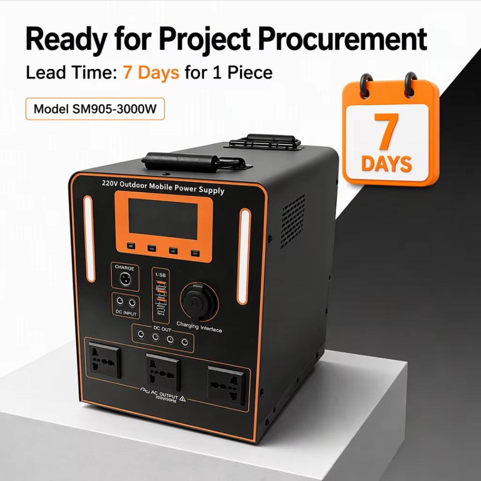 Protable Power Source 3000W Portable Solar Generator 6000W Peak for Factory Hotel Clinic ...