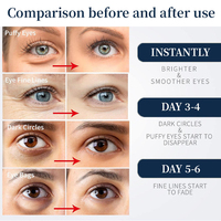 Masques pour les yeux en bio-gel anti-rides raffermissant à base d'herbes biologiques en gros, acide hyaluronique, collagène, masque pour les yeux en cristal pour peaux sèches