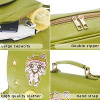 Sac à dos personnalisé en cuir PU, sacs d'école Kawaii pour étudiants, fabrication OEM, logo brodé, sac à dos portable pour ordinateur portable