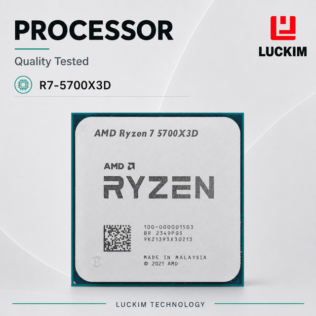 R7-5700X3D 8-Core 16-Thread Desktop CPU 3.0-4.1GHz 100MB Cache AM4 105W