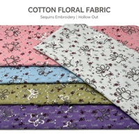Tissu en denim 100 % coton perforé imprimé, broderie de sequins, tissu de mode personnalisé pour robe, jupe, vêtement femme, 330 GSM – Grande Vente