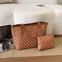 Nouveau Sac à Bandoulière Doux Automne 2026, Sac Fourre-Tout à Motif Pois avec Portefeuille, Sac à Main Tendance pour Femme