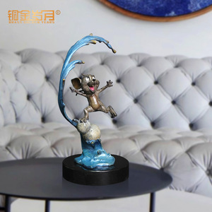 Figura Decorativa de Ratón Feliz, Totalmente en Latón, para Decoración del Hogar, Sala de Estar, Escritorio, Estilo Contemporáneo, Regalo - Product Image 2