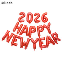 Guirlande de ballons gonflables personnalisée 2026 pour le Nouvel An, avec bannière en aluminium, lettres et chiffres, décoration de fond festif