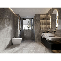 Dalle de marbre naturel gris en stock Pierre émaillée polie pour mur et plancher Grande dalle de comptoir de style design moderne