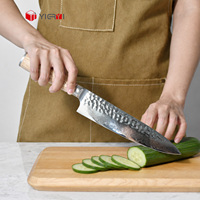 Couteaux de cuisine japonais forgés à la main en acier VG10, 67 couches, acier damas martelé Tsuchime, ensemble de couteaux de cuisine