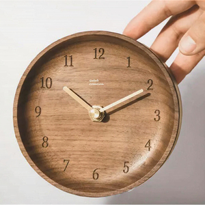 Laser-Craved Numbers Quartz Movement Needle Display Wood <b>Clock</b> Hands Modern Simple Style <b>Desk</b> <b>Clock</b> - Product Image 3