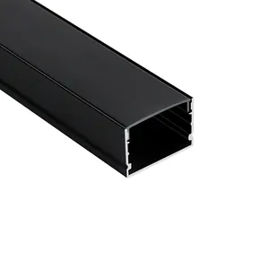 B-A3020 Black Profile Aluminum Extrusion Channel With PC Cover Aluminum U Channel Profile for Ceilling Lighting