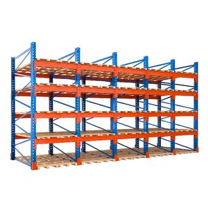 Étagère à palettes en acier laminé à froid orange et bleu - Robuste, réglable, protégée contre la corrosion, revêtement en poudre, pour stockage en entrepôt - Product Image 3