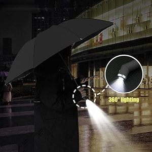 10-Bone Three-folding Umbrella Fully Automatic <b>Flashlight</b> Umbrella <b>LED</b> Light Folding Sun and Rain Umbrella - Product Image 4