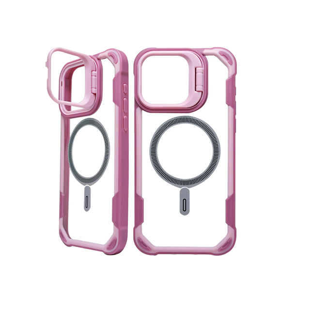 Wireless Magnetic Phone Case for iPhone 17 12 14 15 16 Pro Max Camera Lens Kickstand Magnetic Ring Armor Shockproof Back Cover