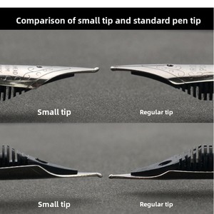 Pluma Estilográfica de Madera de Ébano y Palisandro Original con Múltiples Puntas <span class=keywords><strong>para</strong></span> Escritura Suave, Grabado de Logotipo y Detalles Plateados - Product Image 3