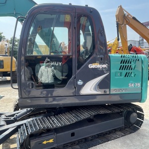 Excavadora Usada KOBELCO SK75 de 7.5 Toneladas, Excavadora Hidráulica de Orugas, Maquinaria de Construcción - Product Image 5