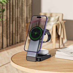 Greatyt pengisi daya nirkabel 3 dalam 1, dudukan pengisi daya nirkabel untuk jam tangan earphone dan ponsel dapat dilipat - Product Image 5