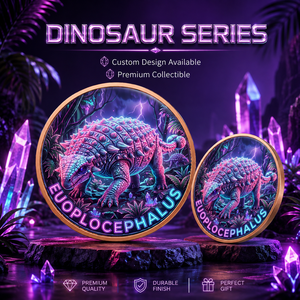 Pièce de monnaie dinosaure blindé Euoplocephalus en cuivre fin 999 de 5 oz, relief 3D, couleur UV, effet anti-ternissement, artisanat métallique artistique <span class=keywords><strong>Ankylosaur</strong></span> - Product Image 2