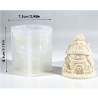 Moule en silicone Maison Bonhomme de Neige, Moule 3D pour Bougies, Savons et Plâtre, Moule Réutilisable DIY pour Décoration de Noël et Cadeaux Faits Main