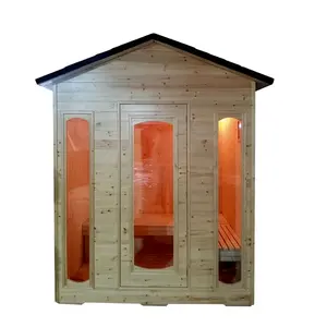 Prezzo di fabbrica di cedro rosso 6 persone outdoor sauna con sauna riscaldatore