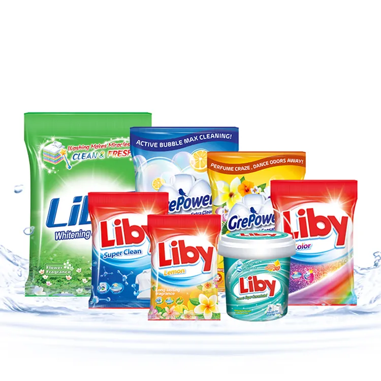 LIBY laundry detergent washing powder detergente en polvo manufacturers soap en poudr products names cleaning