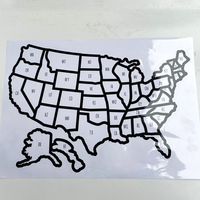 Pegatinas de mapa de fotos de EE. UU. de viaje de 50 Estados al por mayor con ilustraciones escénicas para remolque de viaje Camper
