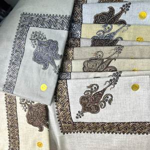 Shemagh Keffiyeh Masar de luxe en polyester, brodé de fleurs, hijab islamique, style Yémen, Jordanie, Arabie Saoudite, 50x50 - Product Image 2