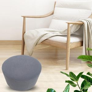 Gray Leather Ottoman Slipcover <b>Stretchable</b> Footrest <b>Sofa</b> <b>Cover</b> for Bedroom Entry Seating Storage Feature for Metal Plastic Stool - Product Image 4