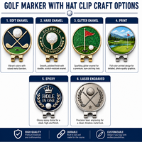 Clip de chapeau trèfle porte-bonheur personnalisé par le fabricant, marqueur de balle de golf magnétique, clip de chapeau trèfle personnalisé avec gravure de logo