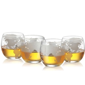 Verres à vin gravés en forme de globe terrestre The Old Fashion Wine Savant 10 oz pour vin, whisky, scotch, vodka, eau ou jus - Product Image 3