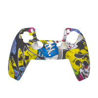 Bunter Hydro-Dipping-Schutz Graffiti-Stil Rutschfester Gamepad Silikonüberzug für PS5-Controller Gummi-Hülle