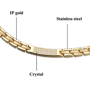 Perhiasan Biomagnetik Baja Tahan Karat Pria Desain Modis Sederhana Emas Rantai Kalung Magnetik untuk Menghilangkan Rasa Sakit Kristal Kalung - Product Image 3