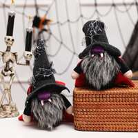 Poupée vampire d'Halloween personnalisée, figurine à chapeau pointu avec crocs, décoration de cape sans visage