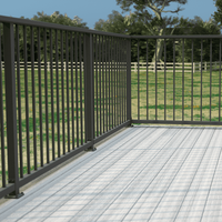 Kit de garde-corps en aluminium facile à installer, système de piquets noirs pour balcon, véranda, terrasse, escalier, résidentiel, commercial, extérieur