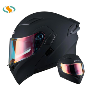 Nouveau casque de moto tout-terrain R30 multicolores avec finition premium en ABS, visière rabattable transparente et garantie d'un an - Product Image 3